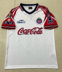 (S-3XL ) Retro Version 1998-1999 Deportivo Guadalajara Away White Thailand Soccer Jersey AAA-6895