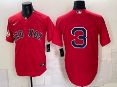 Logo3  Boston Red Sox Red #3 Jersey-0840