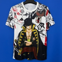 26-27 Japan One Piece Roronoa Zoro White Thailand Soccer Jersey AAA-6486