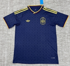 (S-4XL) (2-Star Version) 26-27 Spain Second Away Cyan Thailand Soccer Jersey AAA-4506