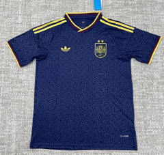 (S-4XL) (2-Star Version) 26-27 Spain Second Away Cyan Thailand Soccer Jersey AAA-4506