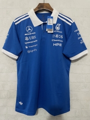(S-5XL) Fan Edition 2026 Mercedes  Collar Blue Formula One Racing Suit