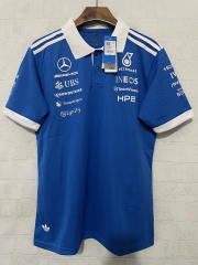 (S-5XL) Fan Edition 2026 Mercedes  Collar Blue Formula One Racing Suit