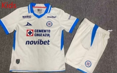 26-27 Cruz Azul Away White Kid/Youth Soccer Uniform-5492