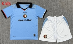 26-27 Feyenoord Rotterdam Away Light Blue Kids/Youth Soccer Uniform-3162