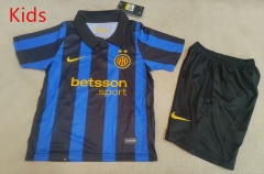 26-27 Correct Version  Inter Milan Home Blue&Black Kids/Youth Soccer Uniform-507