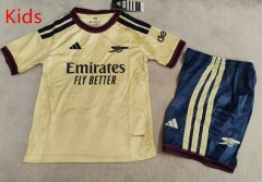 26-27 Arsenal 2nd Away Yellow Kids/Youth Soccer Uniform-1794