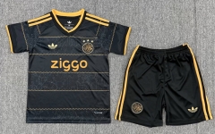 26-27 Ajax Away Black  Soccer Uniform-3162