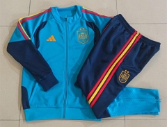 26-27 Spain 2-Star Dark Teal  Thailand Soccer Jacket Unifrom-815