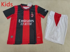 26-27 AC Milan Correct Version Home Red/Black Kids/Youth Soccer Uniform-507