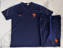 2026-27 France Royal Blue Short-sleeved Thailand Soccer Tracksuit-815