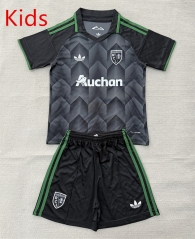 26-27 RC Lens  Away Grey-Black Kids/Youth Soccer Uniform-AY