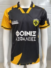 Retro version 94-95 AEK Athens Home Black Thailand Soccer jersey AAA-503
