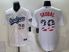 Los Angeles Dodgers  White #29  MLB Jersey - 0840