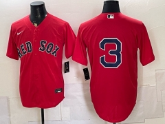 Boston Red Sox Red #3 Jersey-0840