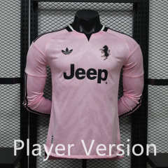 (S-4XL) Player version26-27 Juventus Away Pink  Thailand LS Soccer jersey-888