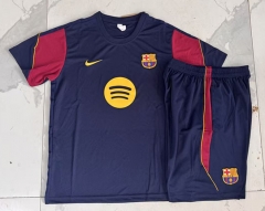 26-27 Barcelona Cyan Short-sleeved Thailand Soccer Tracksuit-815