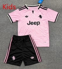 26-27 Juventus Away Pink Soccer Kids/Youth Uniform-4247