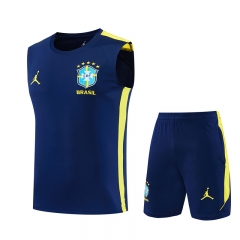 26-27 Brazil Cyan Vest Thailand Training Soccer Uniform-418