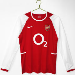 Retro Version 02-04 Arsenal Home Red LS Thailand Soccer Jersey AAA-C1046