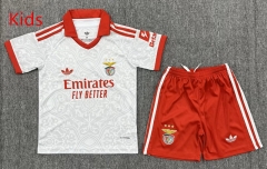 26-27 Benfica Away White Kids/Youth Soccer Uniform-3162