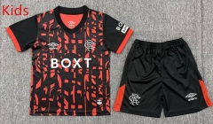 26-27 Rangers  2nd Away Red/Black Kids/Youth Soccer Uniform-3162