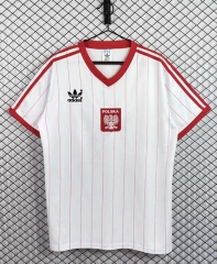 Retro Version 82-84 Poland Home White Thailand Soccer Jersey AAA-3257