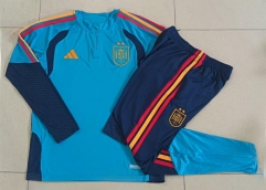 26-27 Spain 2-Star Dark Teal Thailand Soccer Tracksuit-815