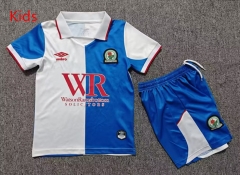 26-27 Blackburn Rovers Home White&Blue Kids/Youth Soccer Uniform-7809