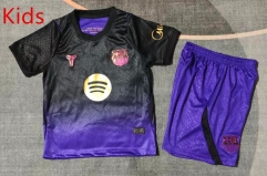 26-27  Barcelona Away Black&Purple Kids/Youth Soccer Uniform-9484