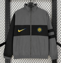 26-27 Inter Milan Retro Casual Grey  Thailand Trench Coats-8268