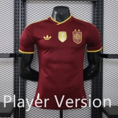(S-3XL) Player Version 2026-2027 Spain 2nd Away Maroon Thailand Women Soccer Jersey AAA-3596