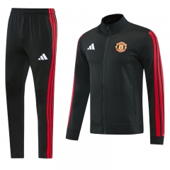 26-27 Manchester United Black Thailand Soccer Jacket Uniform-LH