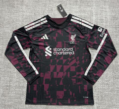 (S-4XL) 26-27 Liverpool 2nd Away Red&Black LS Thailand Soccer Jersey AAA-4506