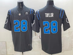 (Logo2) Indianapolis Colts 5 Generations Black&Blue #28 NFL Jersey-0840