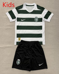 26-27 Sporting Lisbon Clube de Portugal Home White&Green Kid/Youth Soccer Uniform-AY