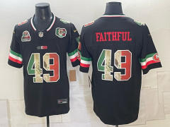 (Logo1) San Francisco 49ers 3 Generations Black #49 NFL Jersey-0840