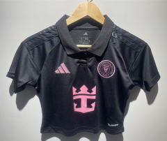 26-27 Inter Miami CF Black Women Navel Revealing Style Soccer Jersey-6400