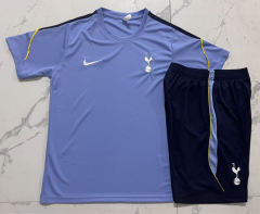 26-27 Tottenham Hotspur Light Blue Short-sleeved Thailand Soccer Tracksuit-815