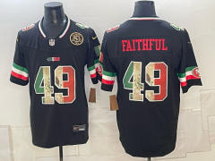 (Logo4) San Francisco 49ers 3 Generations Black #49 NFL Jersey-0840
