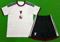 Without Brand Logo(S-3XL) 26-27 Manchester United 2nd Away White Soccer Uniform-9031