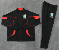 26-27 Brazil Black Thailand Soccer Trench Coat Uniform-2315