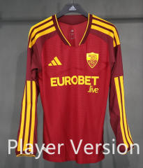 (S-3XL) Player Version 26-27 Roma Home Red LS Thailand Soccer Jersey AAA-5229