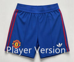 Player Version 26-27 Manchester United Away Blue Thailand Soccer Shorts-0871