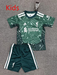 26-27 Liverpool Goalkeeper Green Kids/Youth Soccer Uniform-4247