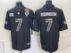 (Logo1) NFL Atlanta Falcons Black #7 Jersey-0840
