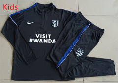 26-27 Atletico Madrid Black Kids/Youth Soccer Tracksuit-815