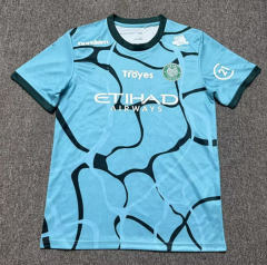 (S-4XL)Special Version 26-27 Troyes AC 2nd Away Blue Thailand Soccer Jersey AAA-8025