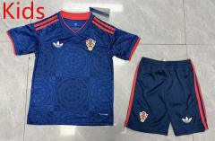 27-28 Croatia Away Blue Kids/Youth Soccer Uniform-1506