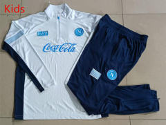 26-27 Napoli White Kids/Youth Soccer Tracksuit-815